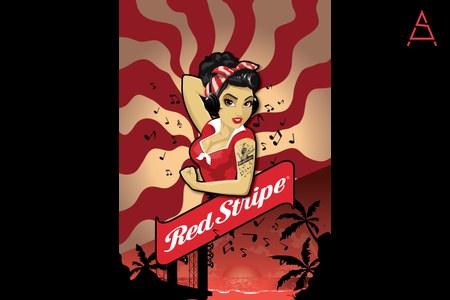 Red Stripe Full Illustration